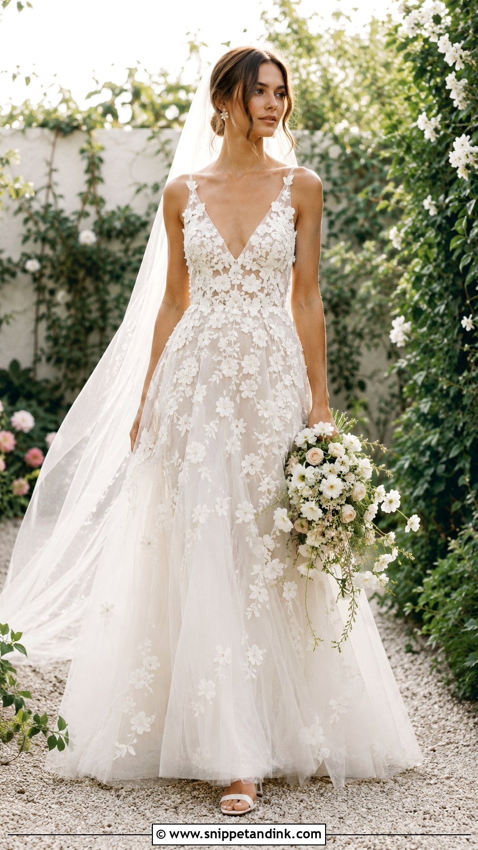 Allure Floral Applique Tulle Gown - Snippet and Ink - 20 Allure Bridal Gowns