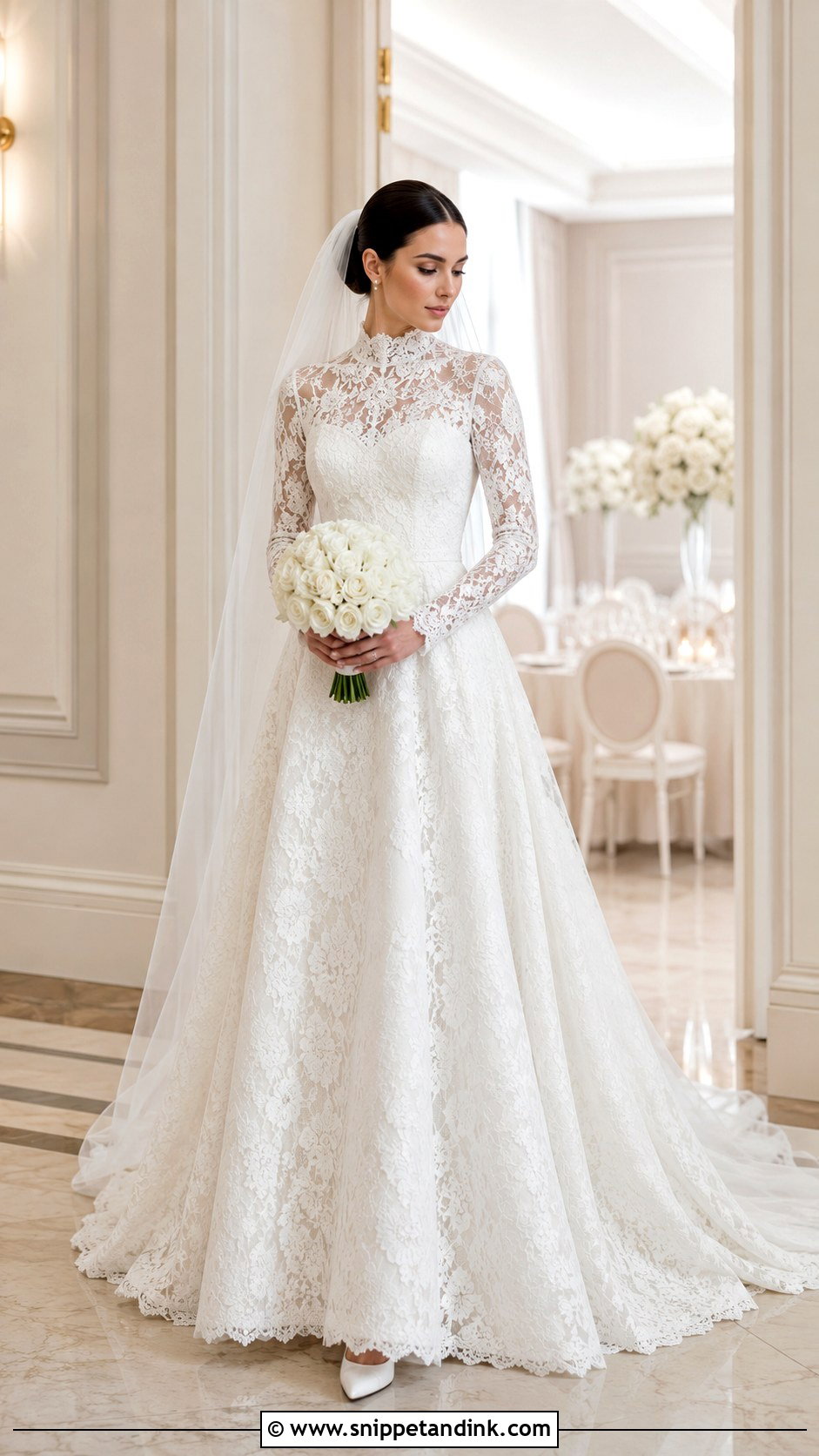 Allure High Neck Modest Wedding Gown - Snippet and Ink - 20 Allure Bridal Gowns