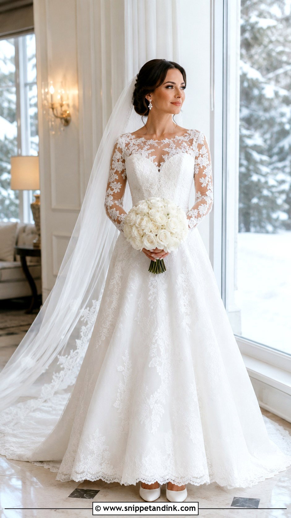 Allure Long Sleeve Lace Wedding Gown - Snippet and Ink - 20 Allure Bridal Gowns