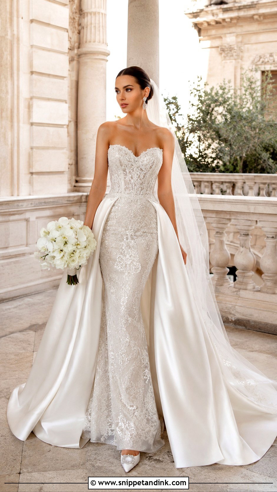 Allure Mermaid Gown With Detachable Overskirt - Snippet and Ink - 20 Allure Bridal Gowns