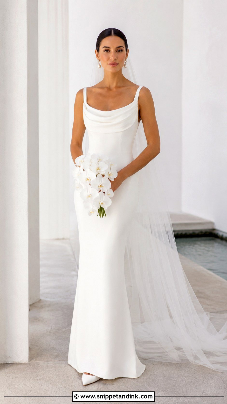 Allure Minimalist Crepe Wedding Gown - Snippet and Ink - 20 Allure Bridal Gowns