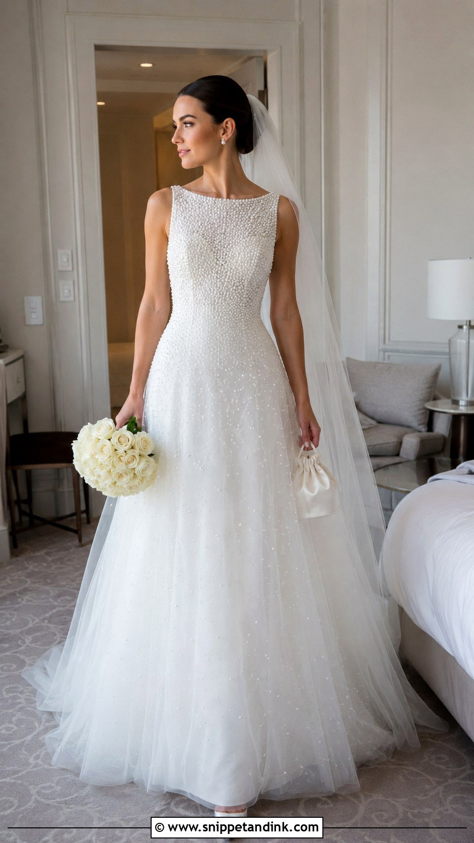 Allure Pearl Embellished Wedding Gown - Snippet and Ink - 20 Allure Bridal Gowns