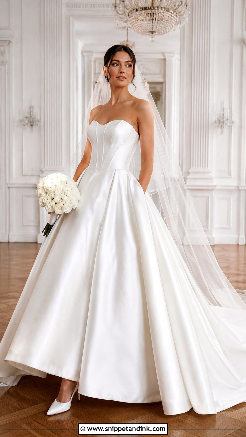 Allure Satin Ball Gown With Basque Waist - Snippet and Ink - 20 Allure Bridal Gowns
