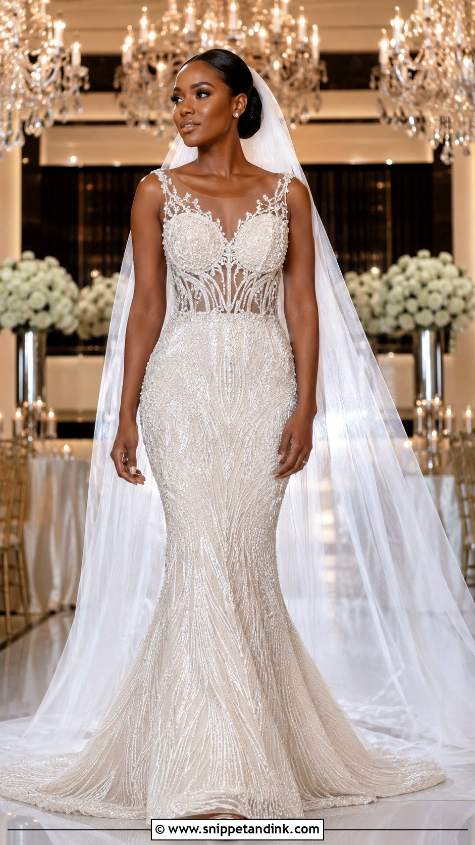 Alonuko Beaded Fishtail Wedding Dress - Snippet and Ink - 20 Alunoku Bridal Ideas