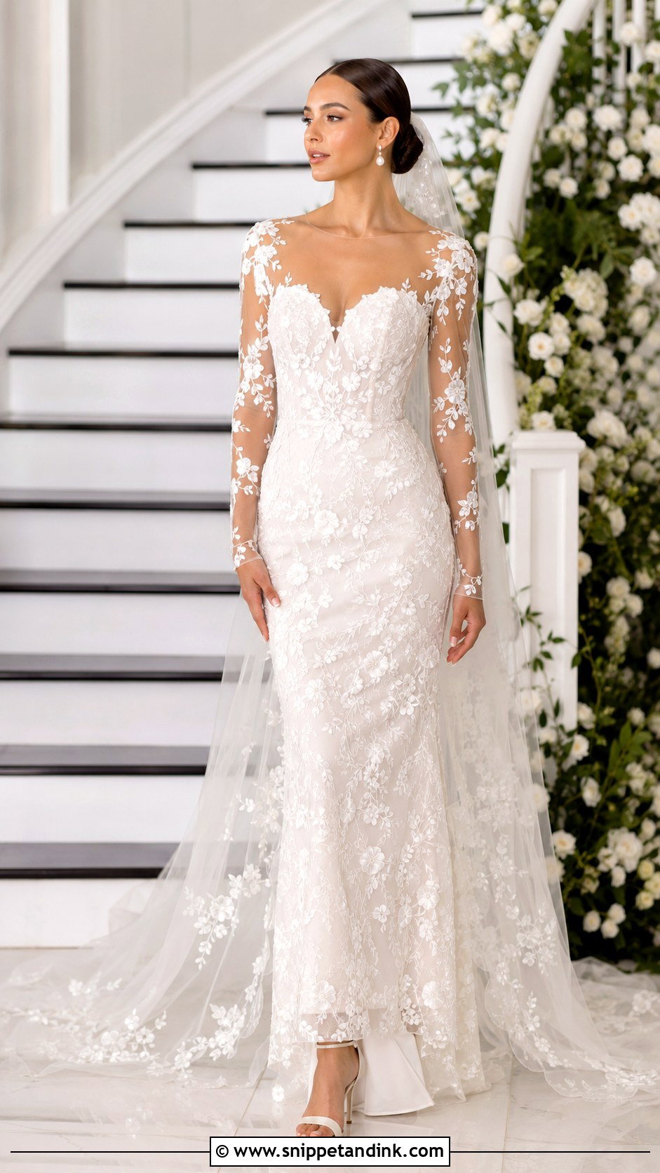 Alonuko Long Sleeve Floral Wedding Dress - Snippet and Ink - 20 Alunoku Bridal Ideas