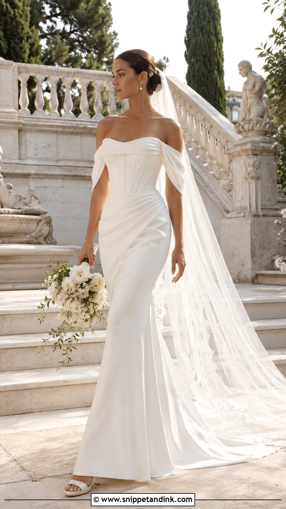 Alonuko Off Shoulder Wedding Dress - Snippet and Ink - 20 Alunoku Bridal Ideas
