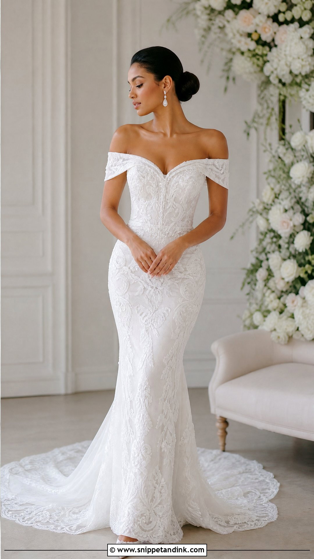 Alonuko Off Shoulder Wedding Gown - Snippet and Ink - 25 Alonuko Wedding Gowns