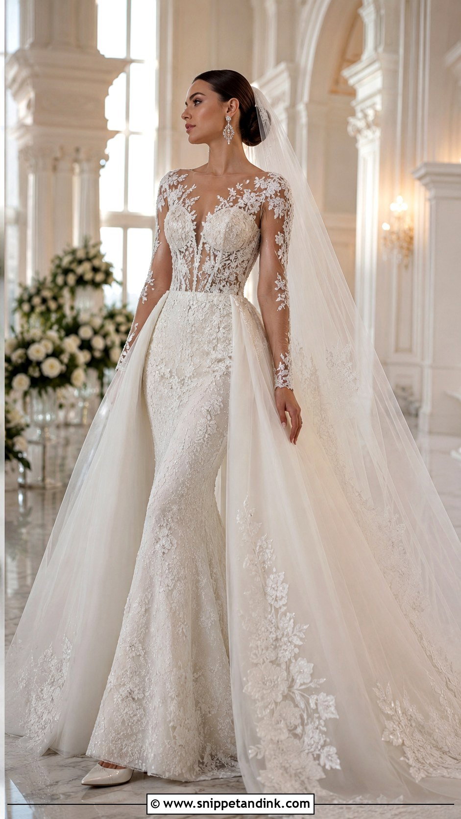 Alonuko Wedding Dress With Overskirt - Snippet and Ink - 20 Alunoku Bridal Ideas
