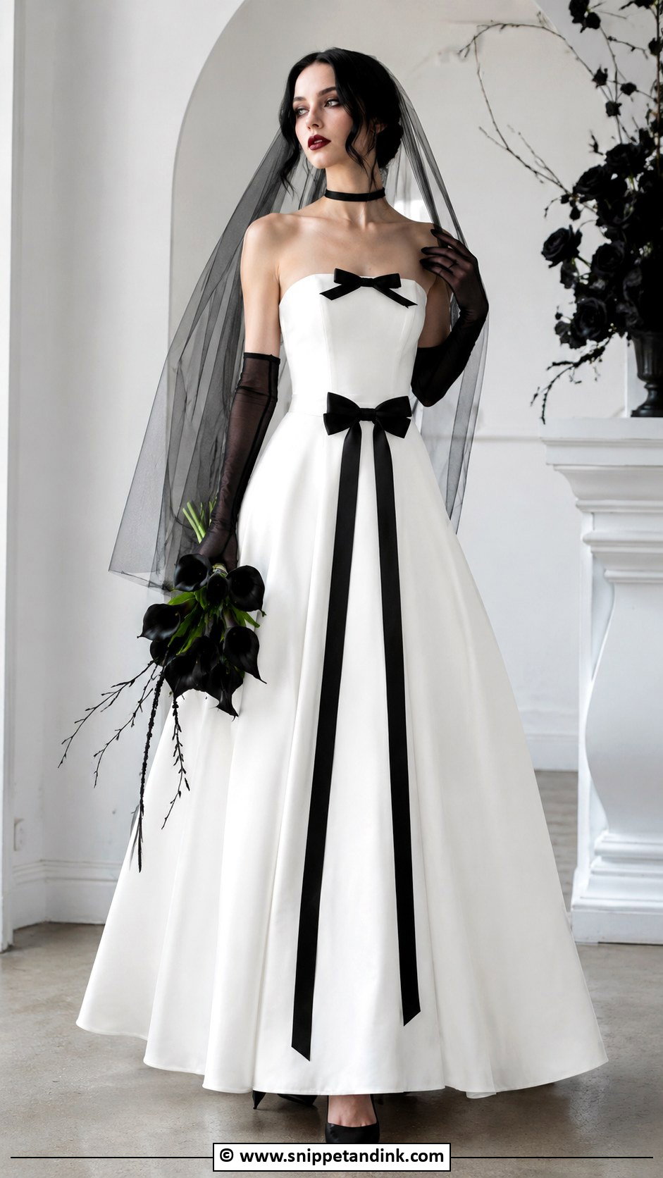 Alt Bride Black And White Wedding Dress - Snippet and Ink - 30 Alt Bride Ideas