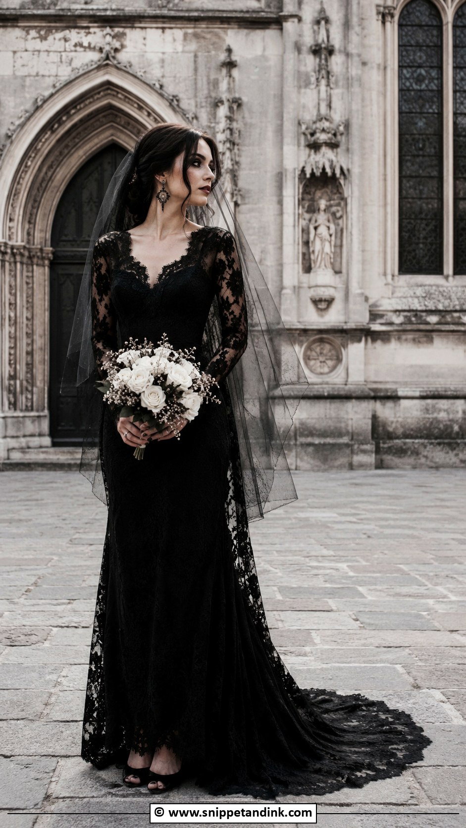 Alt Bride Black Lace Dress - Snippet and Ink - 30 Alt Bride Ideas