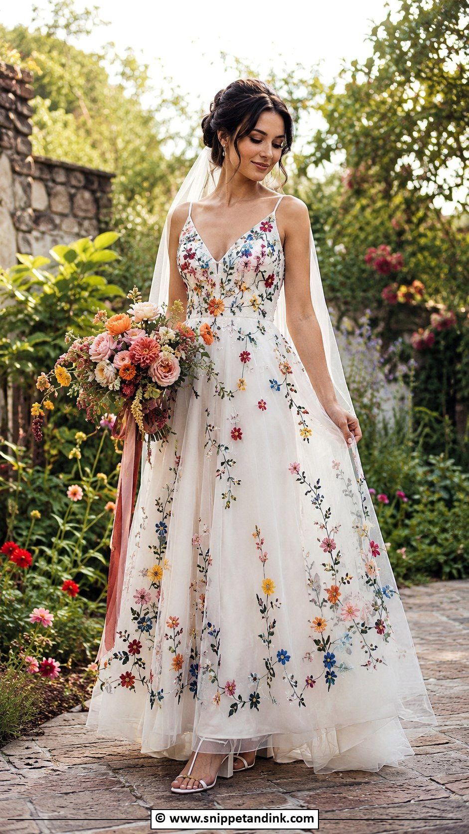 Alt Bride Floral Wedding Dress - Snippet and Ink - 30 Alt Bride Ideas