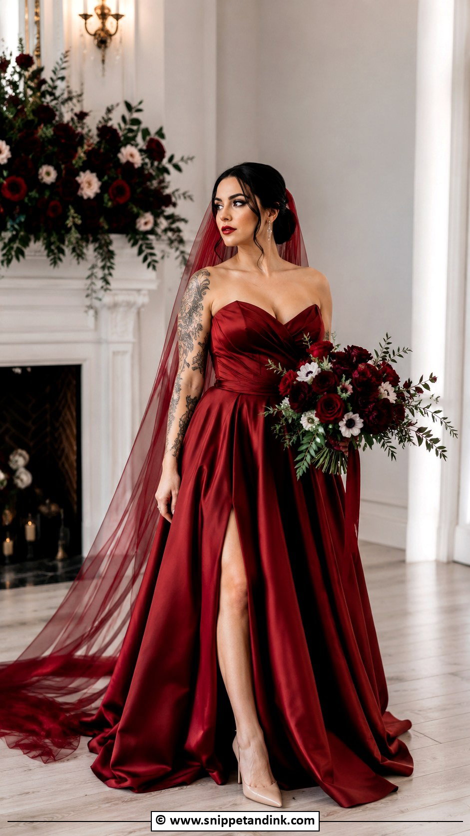 Alt Bride Red Wedding Dress - Snippet and Ink - 30 Alt Bride Ideas