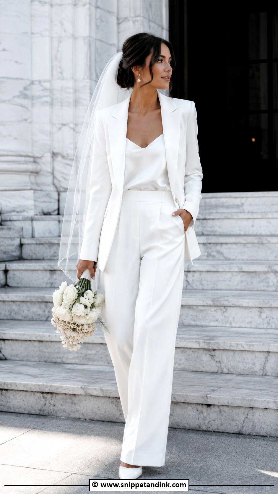 Alt Bride White Pantsuit - Snippet and Ink - 30 Alt Bride Ideas