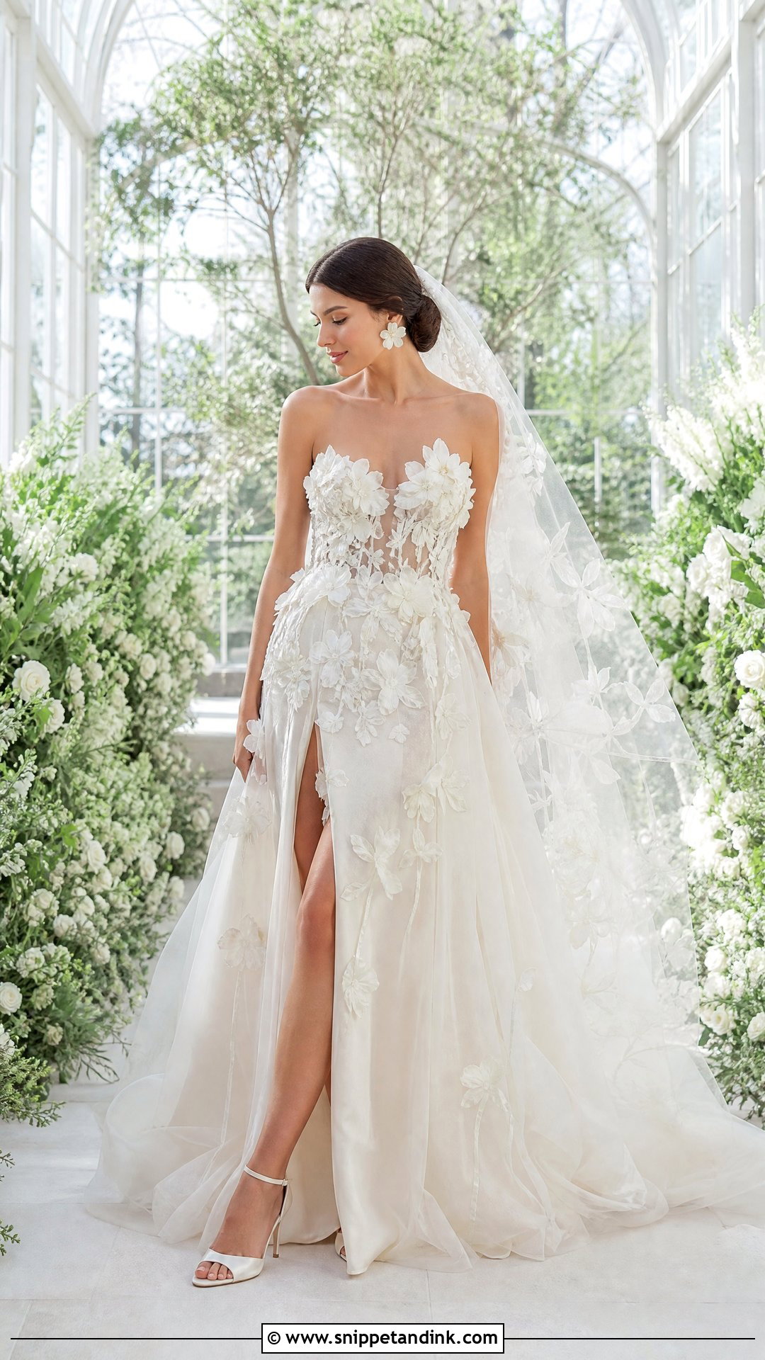 Amaryllis 3 D Floral Wedding Dress - Snippet and Ink - 20 Sottero and Midgley Wedding Dresses