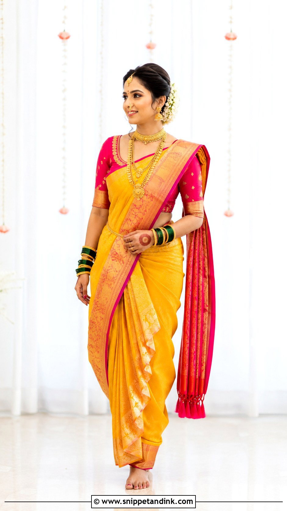 Ambada Hairstyle Navvari Bridal Look - Snippet and Ink - 30 Navvari Bridal Look Ideas