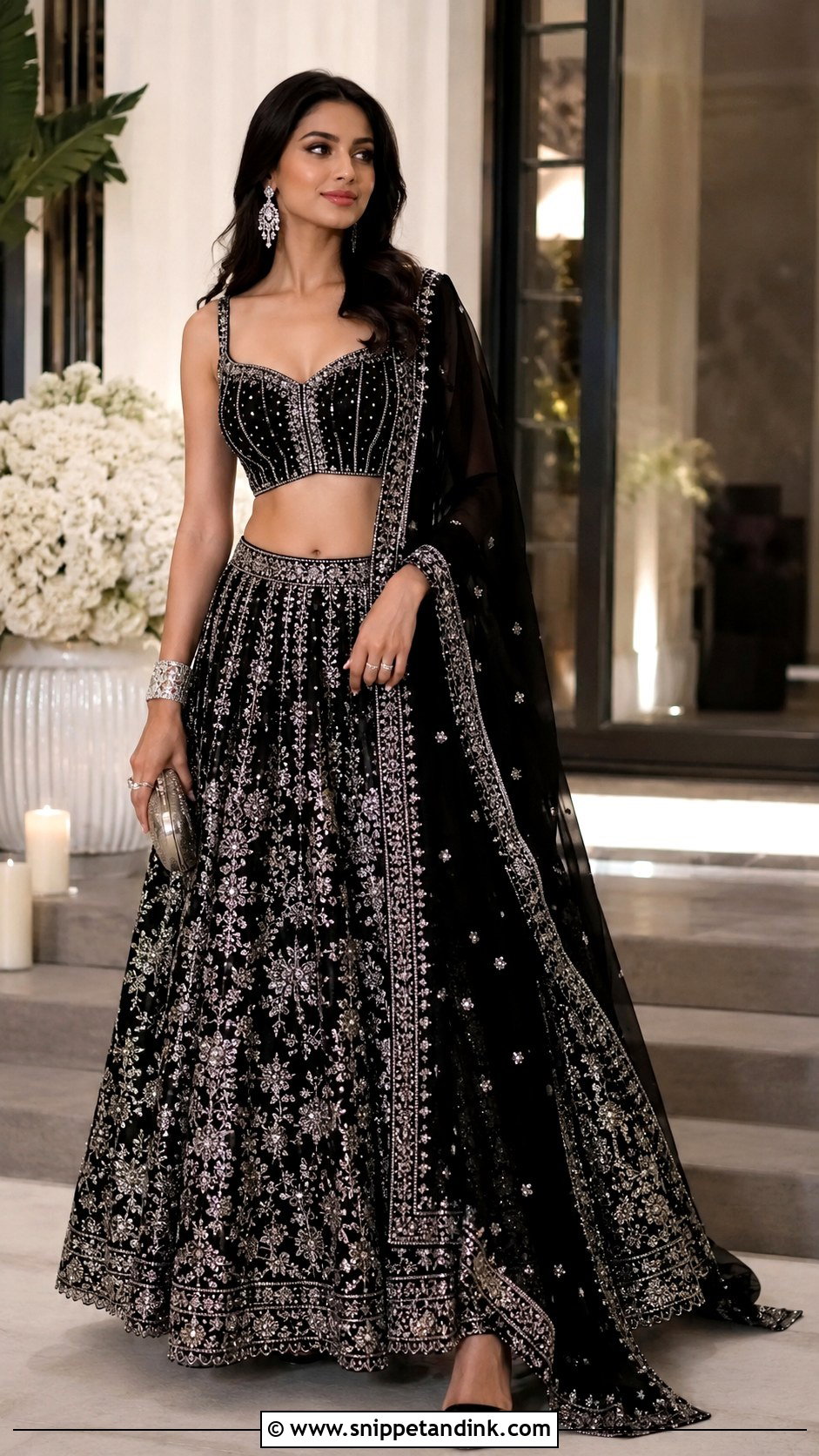 Ambani Wedding Black Lehenga Outfit - Snippet and Ink - 25 Ambani Wedding Outfit Ideas