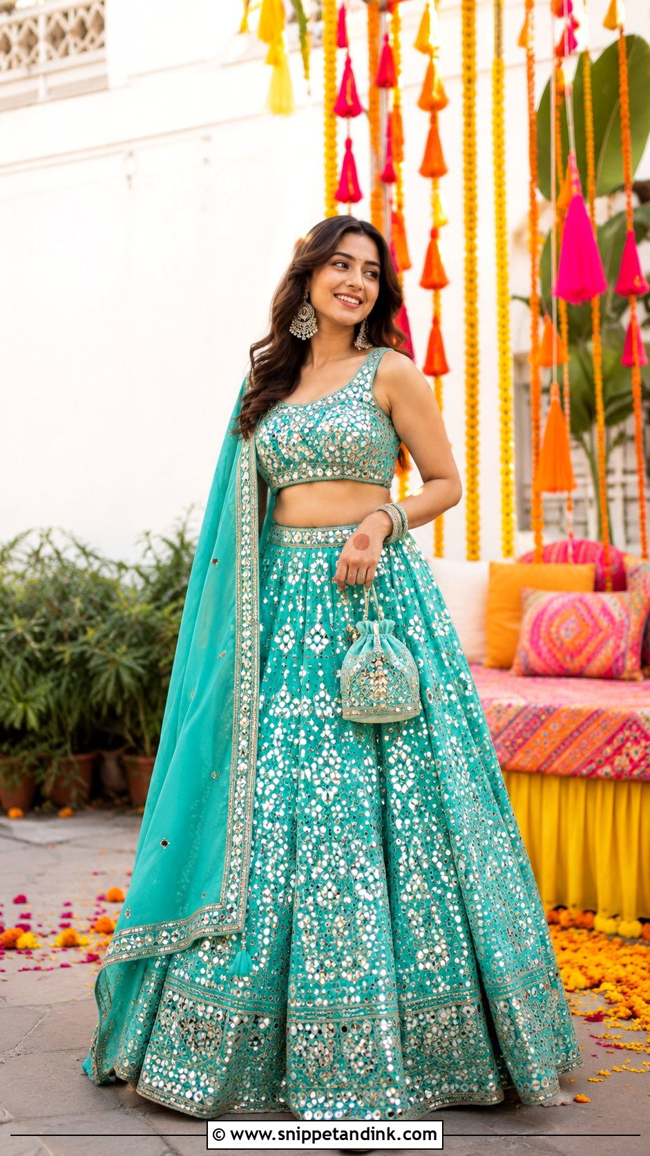 Ambani Wedding Mirror Work Lehenga Outfit - Snippet and Ink - 25 Ambani Wedding Outfit Ideas