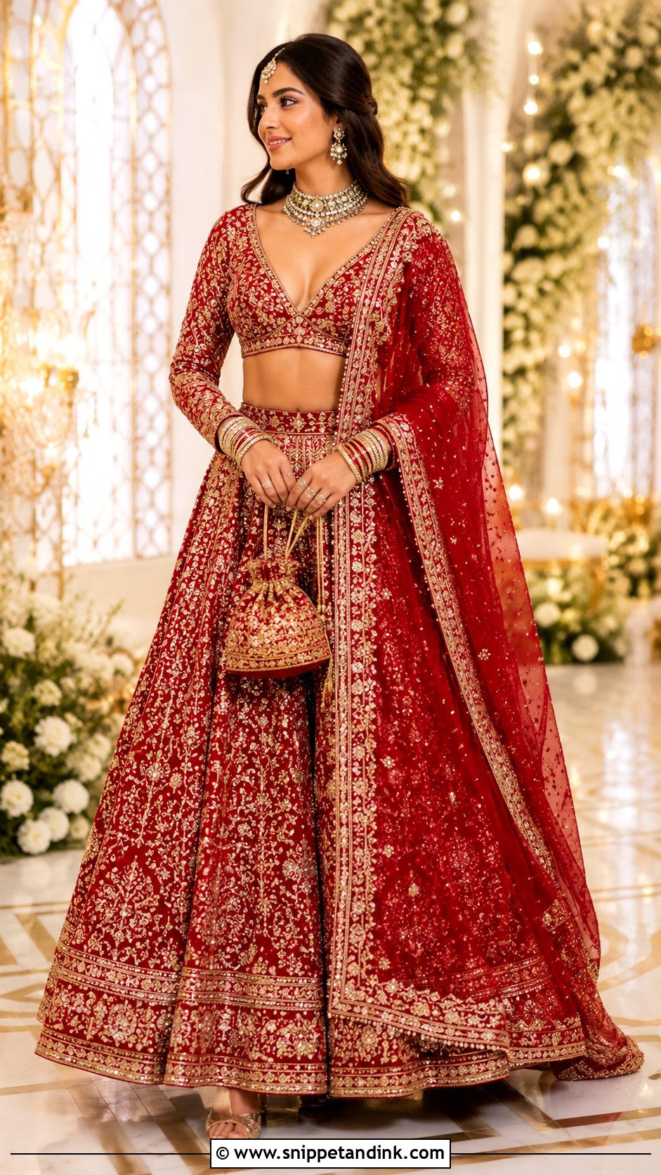Ambani Wedding Red Lehenga Outfit - Snippet and Ink - 25 Ambani Wedding Outfit Ideas