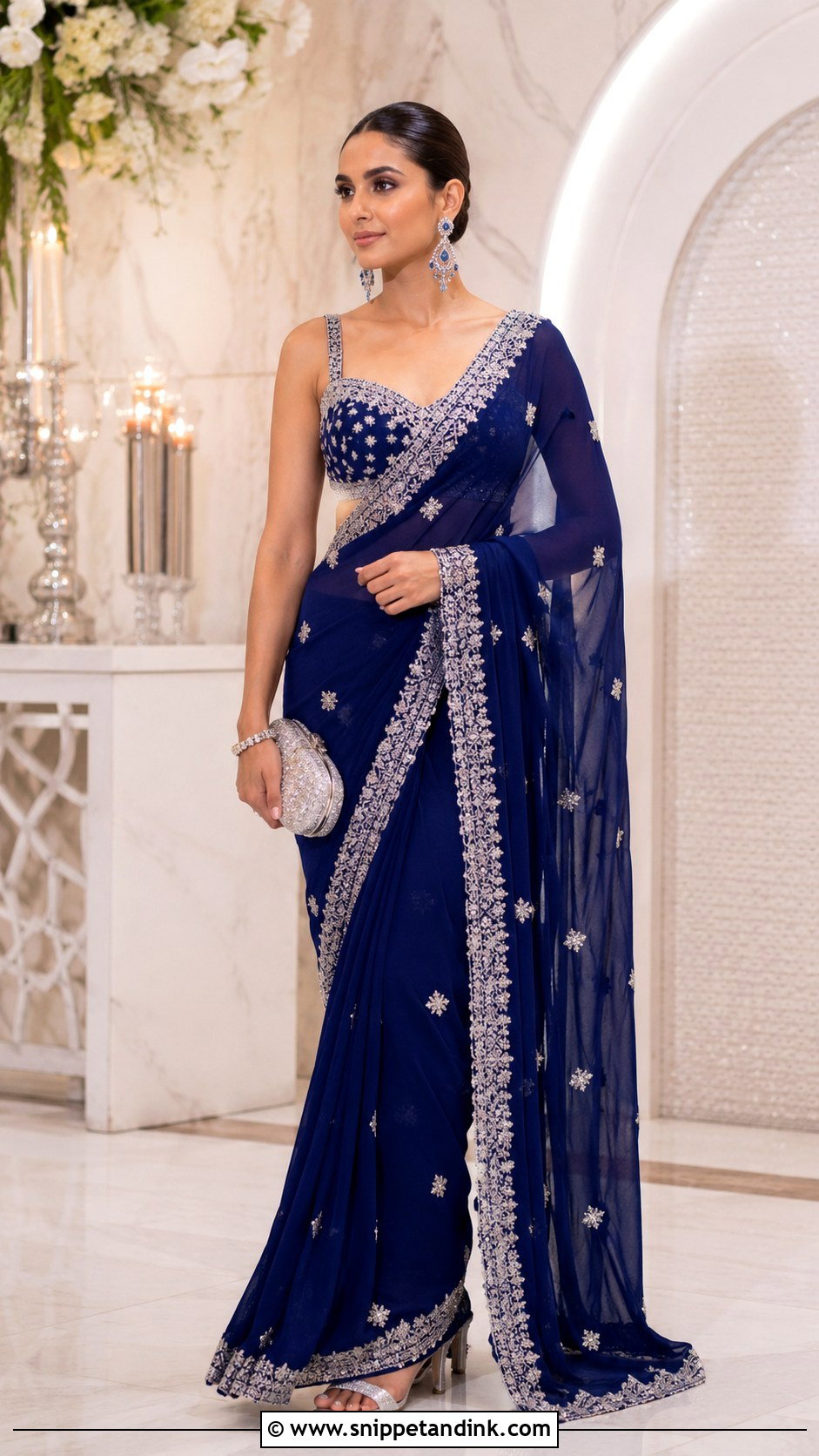 Ambani Wedding Royal Blue Saree Outfit - Snippet and Ink - 25 Ambani Wedding Outfit Ideas