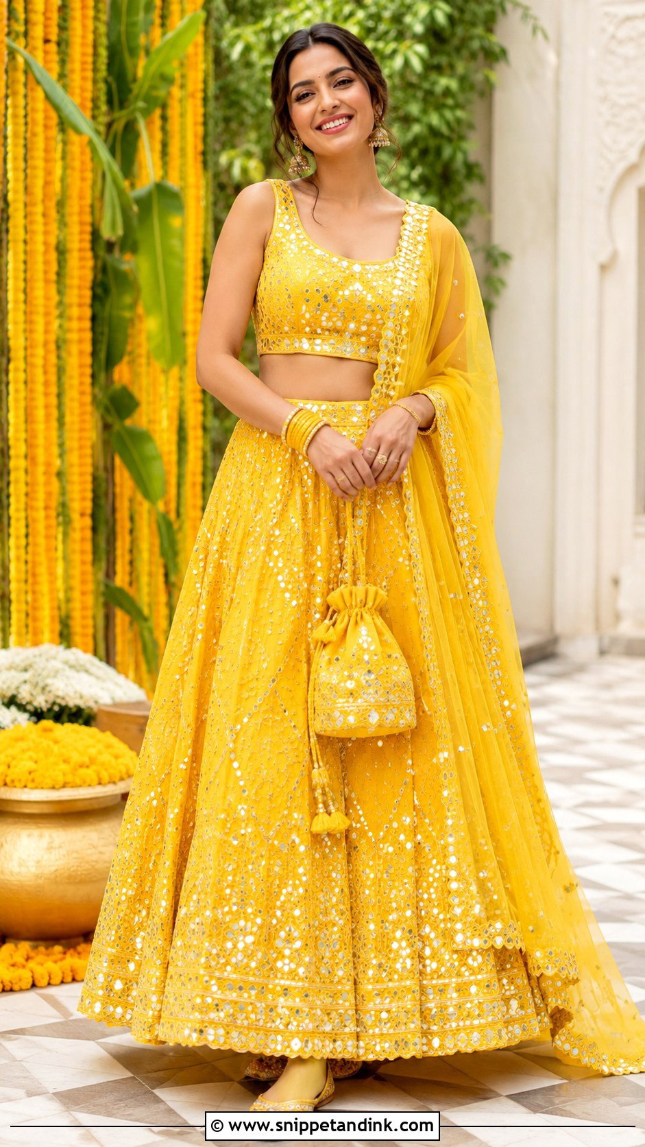 Ambani Wedding Yellow Lehenga Outfit - Snippet and Ink - 25 Ambani Wedding Outfit Ideas
