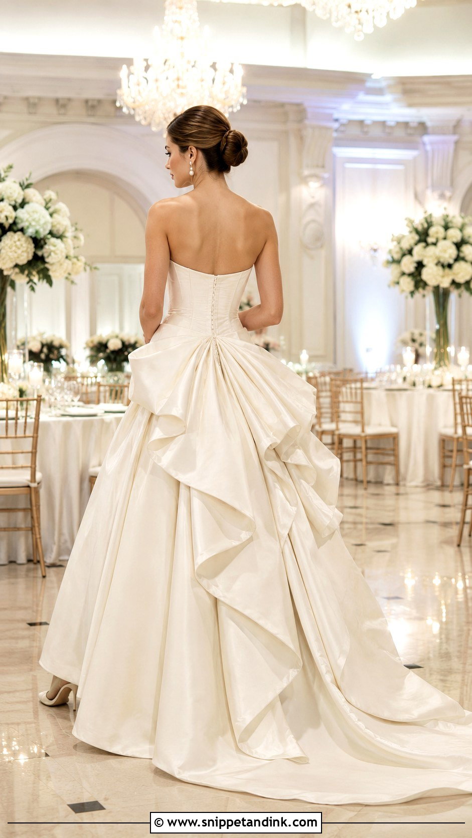 American Bustle Ball Gown Wedding Dress - Snippet and Ink - 25 Bustle Wedding Dress Styles