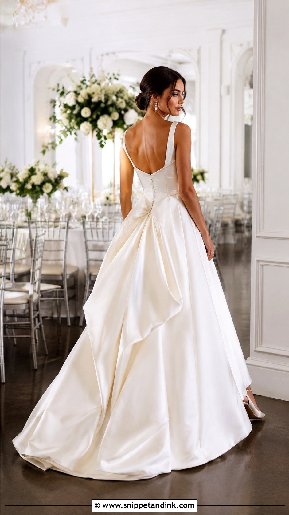 American Bustle With A Line Gown - Snippet and Ink - 20 Bustle Types Ideas