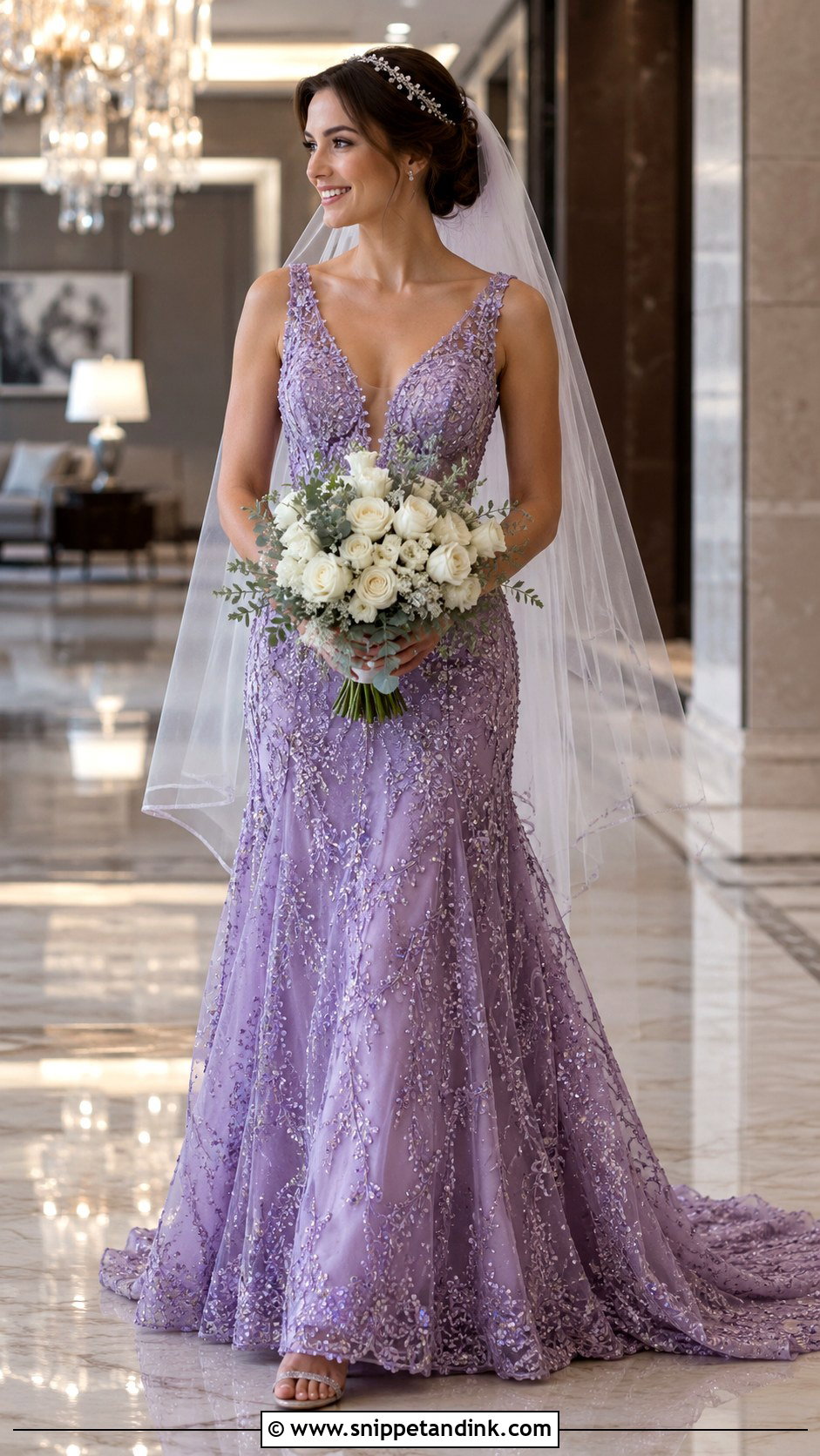 Amethyst Beaded Purple Wedding Dress With Crystal Heels - Snippet and Ink - 20 Purple Wedding Dress the Bride Ideas