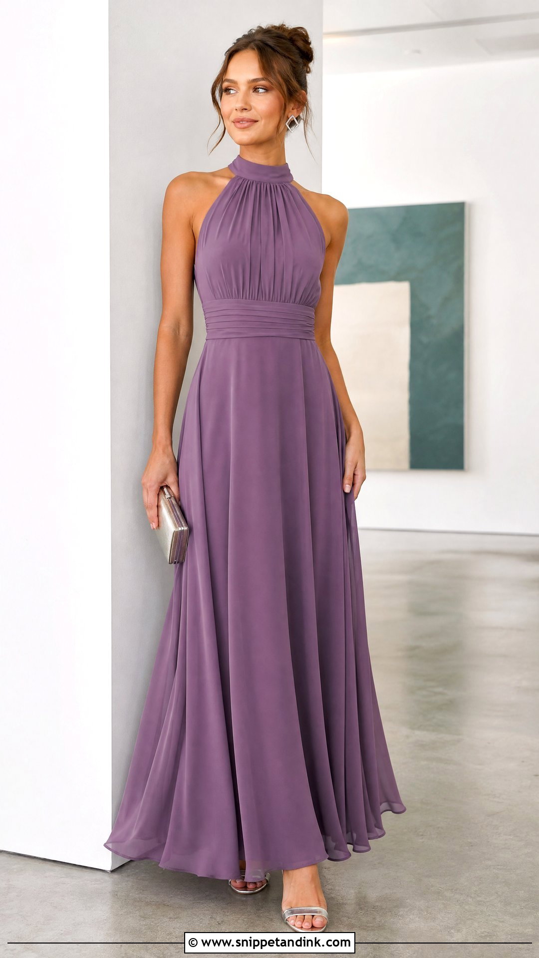 Amethyst Halter Maid of Honor Dress - Snippet and Ink - 20 Purple Maid of Honor Dress Ideas