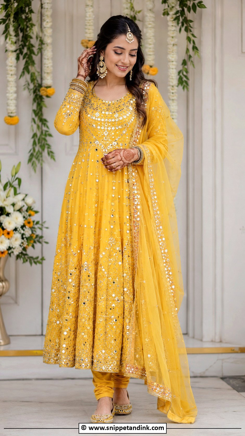 Anarkali Bridal Mehndi Outfit - Snippet and Ink - 25 Indian Bridal Mehndi Outfit Ideas