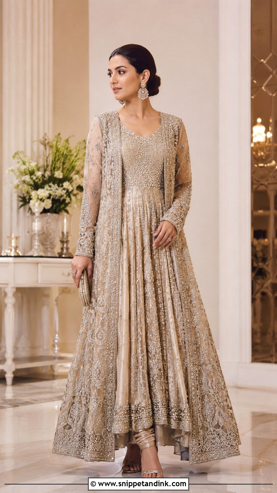 Anarkali Bridal Suit With Jacket - Snippet and Ink - 25 Bridal Anarkali Suits