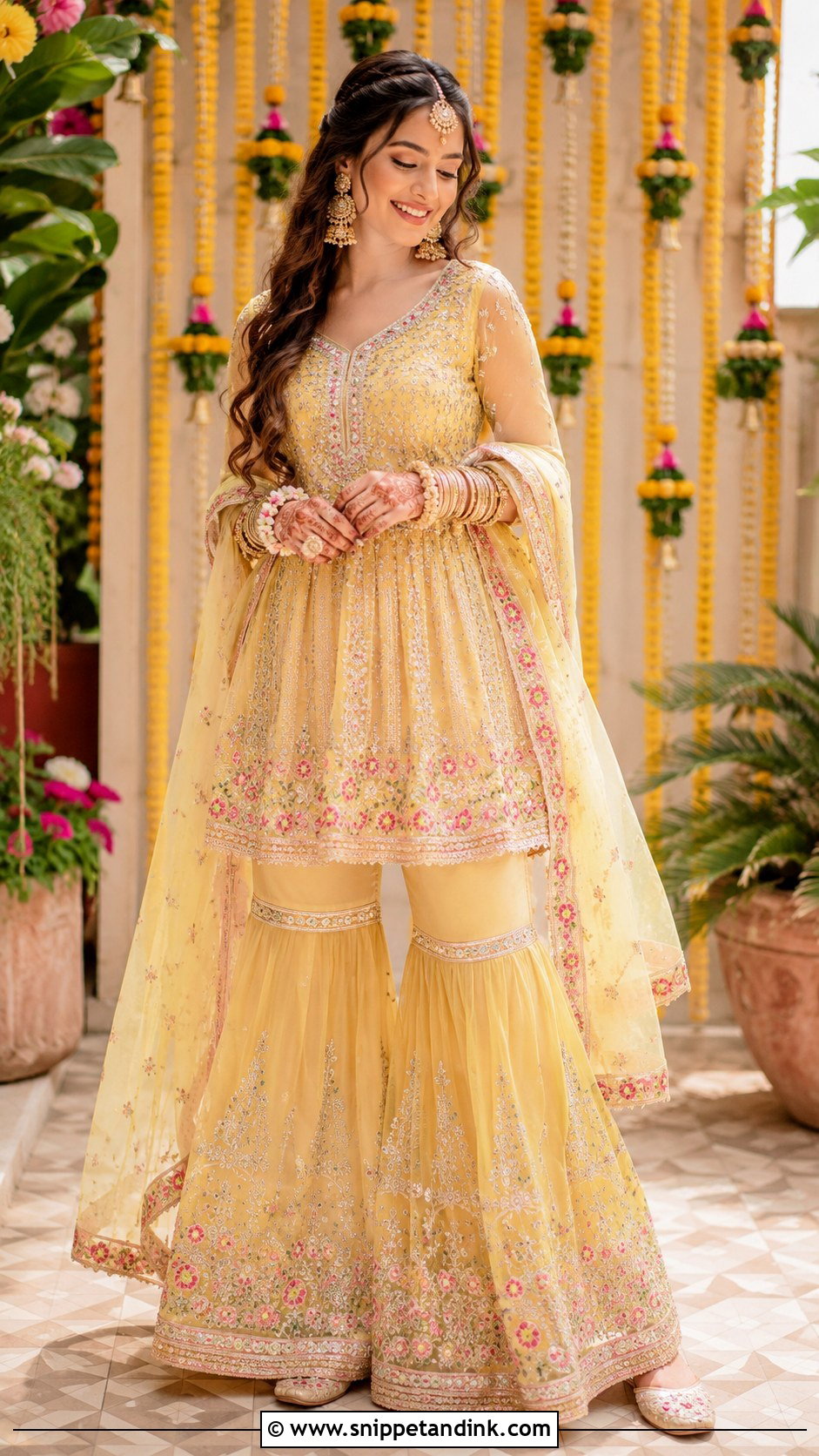 Anarkali Bridal Suit With Sharara Bottoms - Snippet and Ink - 25 Bridal Anarkali Suits