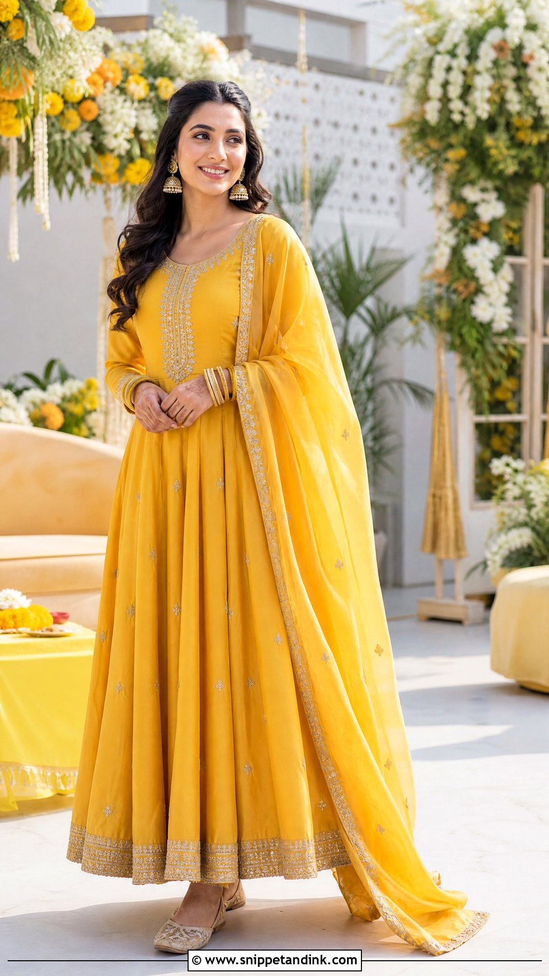 Anarkali Dress For Haldi - Snippet and Ink - 25 Dress for Haldi Ideas