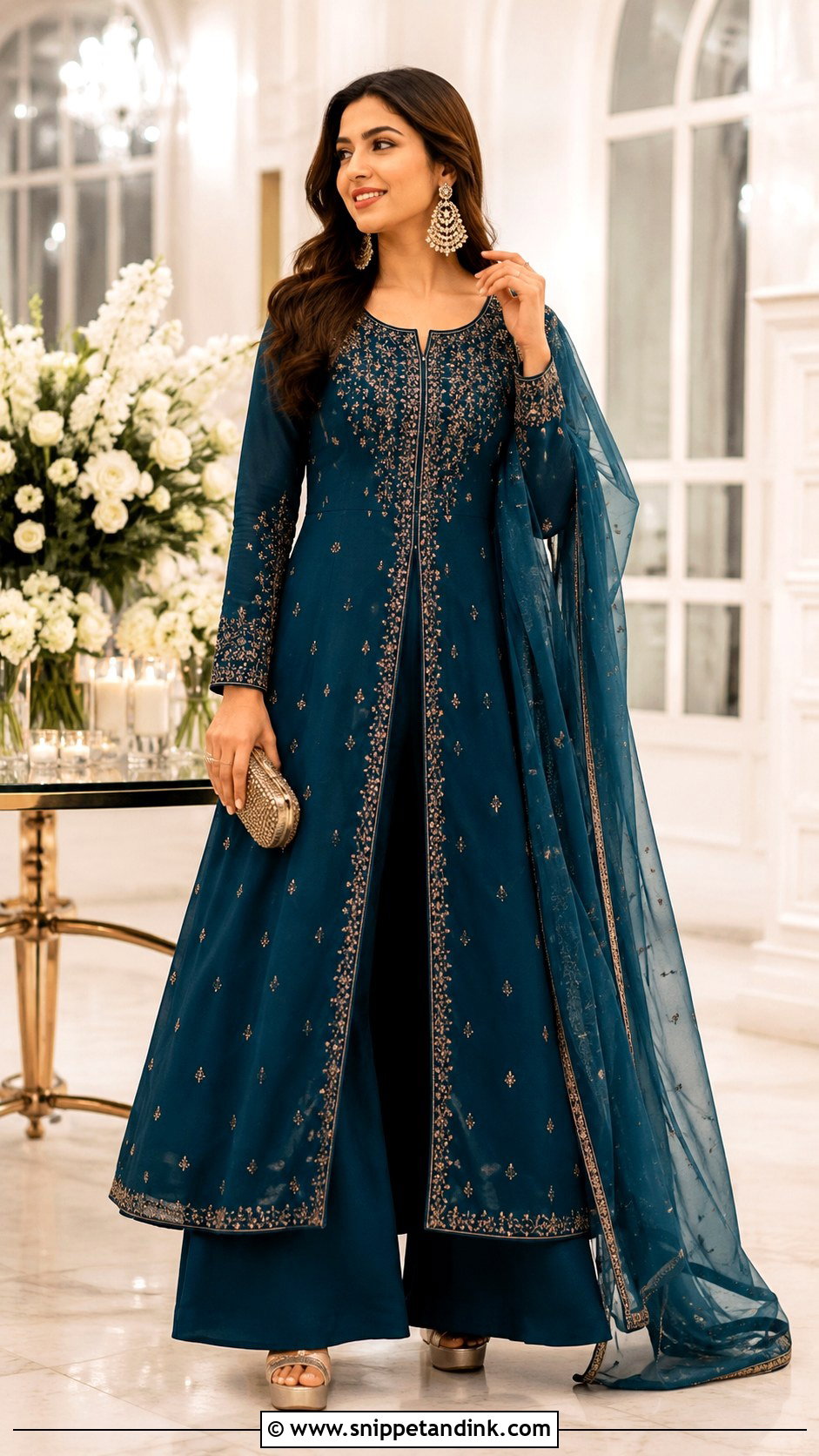 Anarkali Dress With Palazzo Pants - Snippet and Ink - 20 Grand Anarkali Dress Ideas
