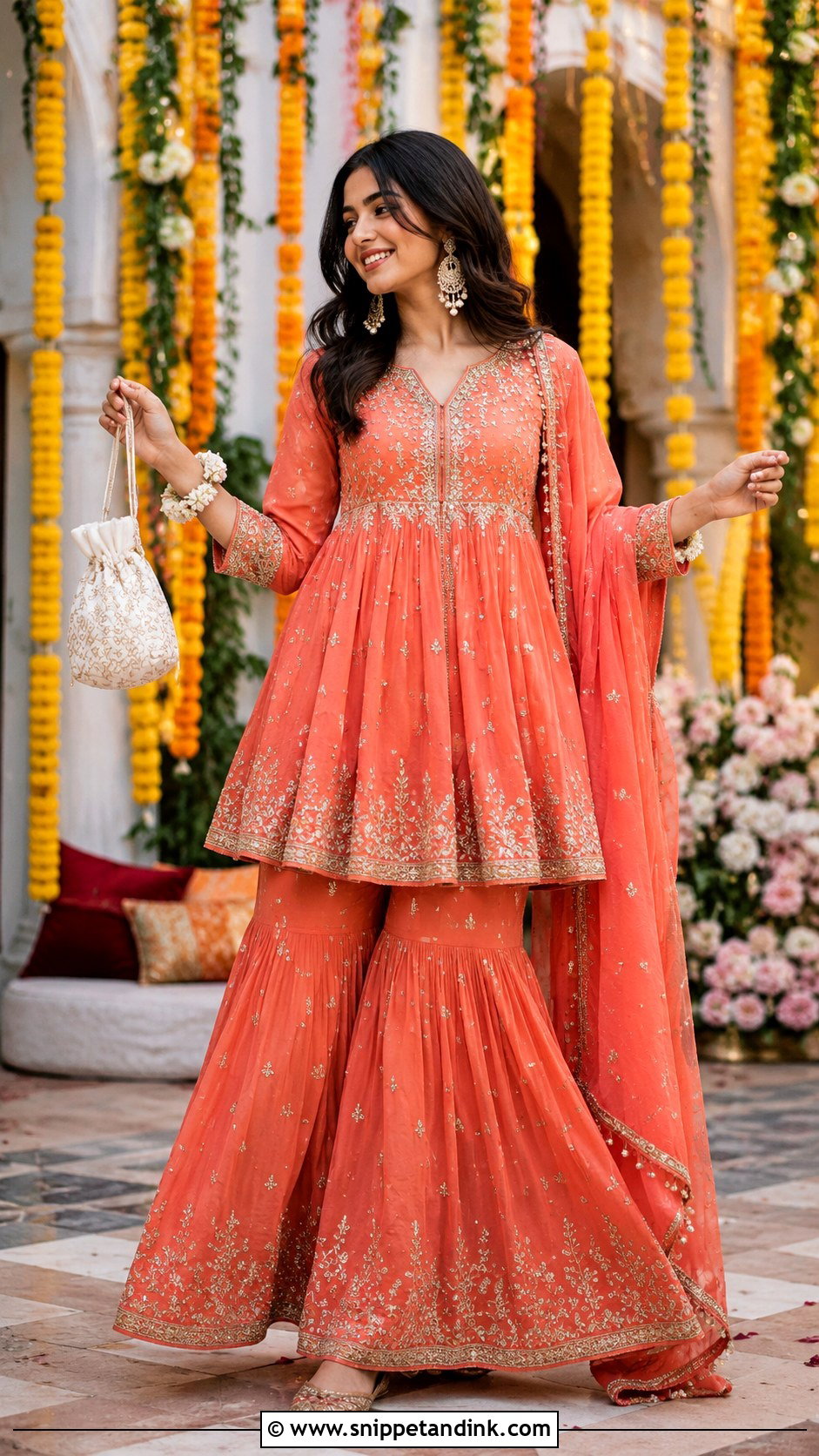 Anarkali Dress With Sharara - Snippet and Ink - 25 Wedding Anarkali Dress Ideas