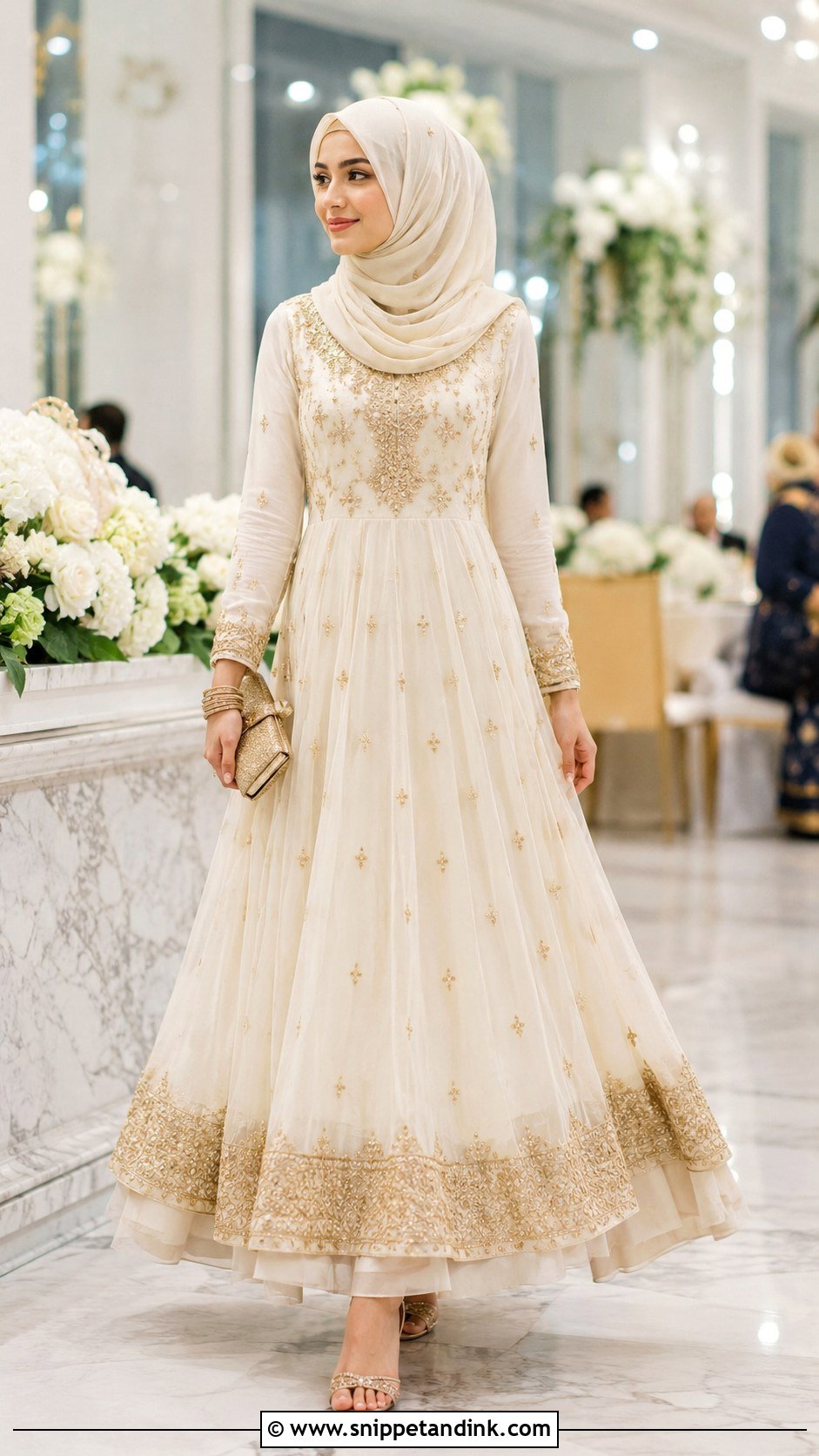 Anarkali Dress With Soft Hijab - Snippet and Ink - 30 Hijab Style for Wedding Ideas