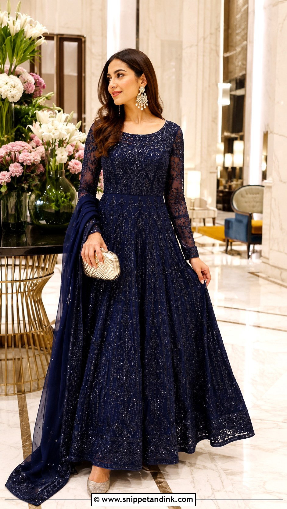 Anarkali Gown Cocktail Dress - Snippet and Ink - 30 Indian Wedding Cocktail Dress Ideas