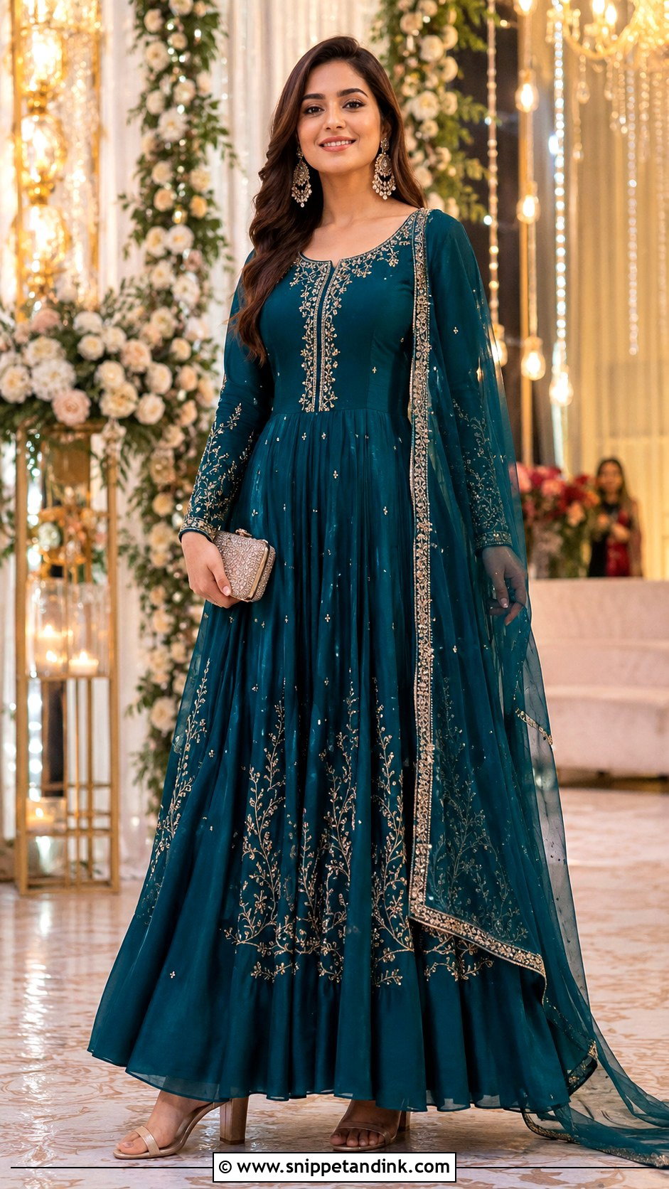 Anarkali Gown For Indian Wedding Party - Snippet and Ink - 25 Indian Wedding Party Dresses