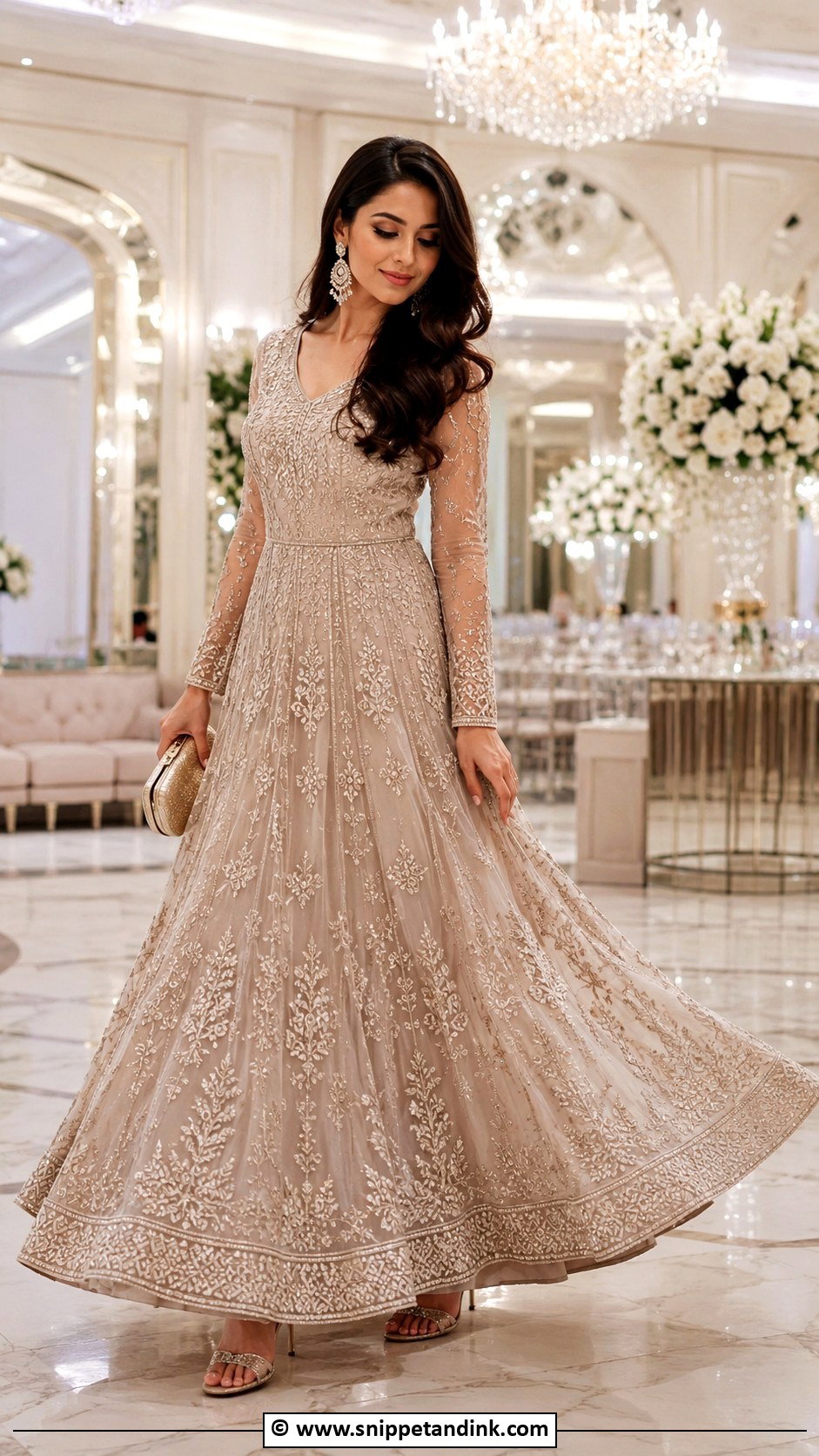 Anarkali Gown Outfit - Snippet and Ink - 30 Indowestern Wedding Outfits Women