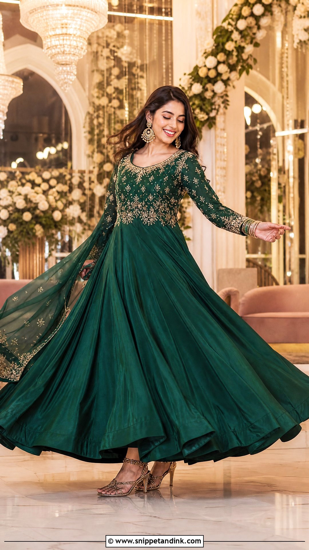 Anarkali Gown Sangeet Dress - Snippet and Ink - 25 Sangeet Dress for Bride Ideas
