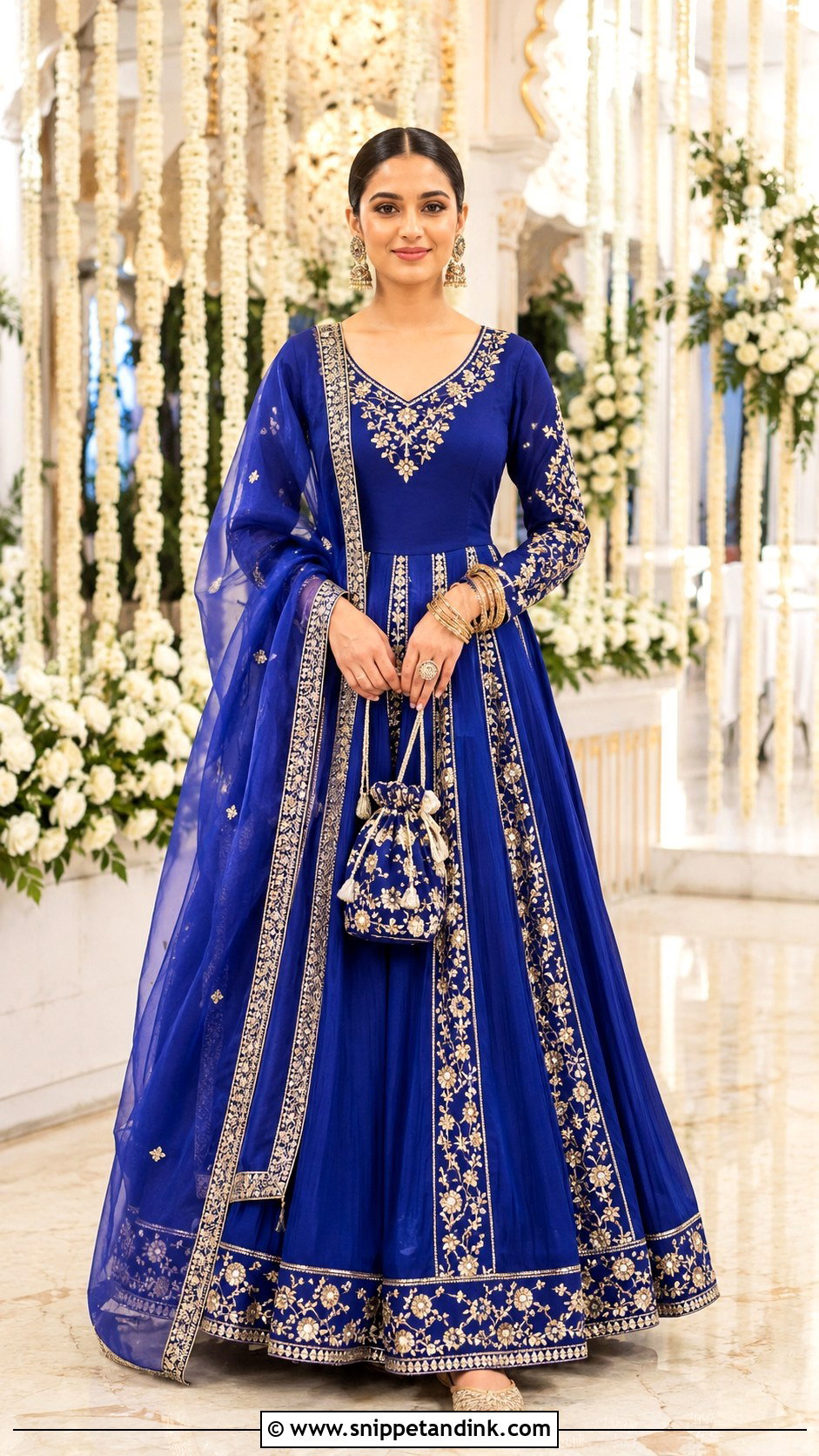 Anarkali Gown With Dupatta - Snippet and Ink - 20 Latest Gown Designs Indian Wedding