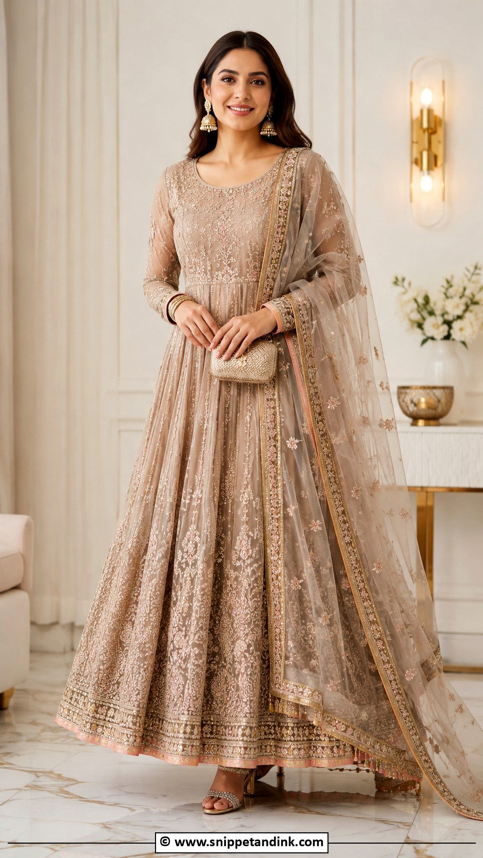 Anarkali Gown With Dupatta - Snippet and Ink - 30 Gown with Dupatta Ideas