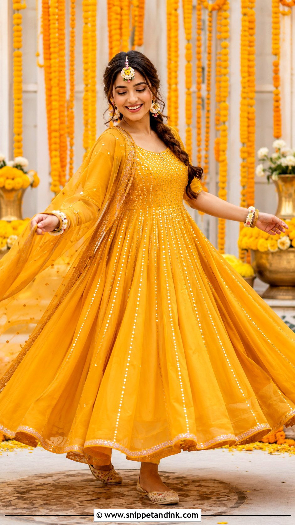 Anarkali Haldi Outfit - Snippet and Ink - 25 Wedding Haldi Outfit Ideas