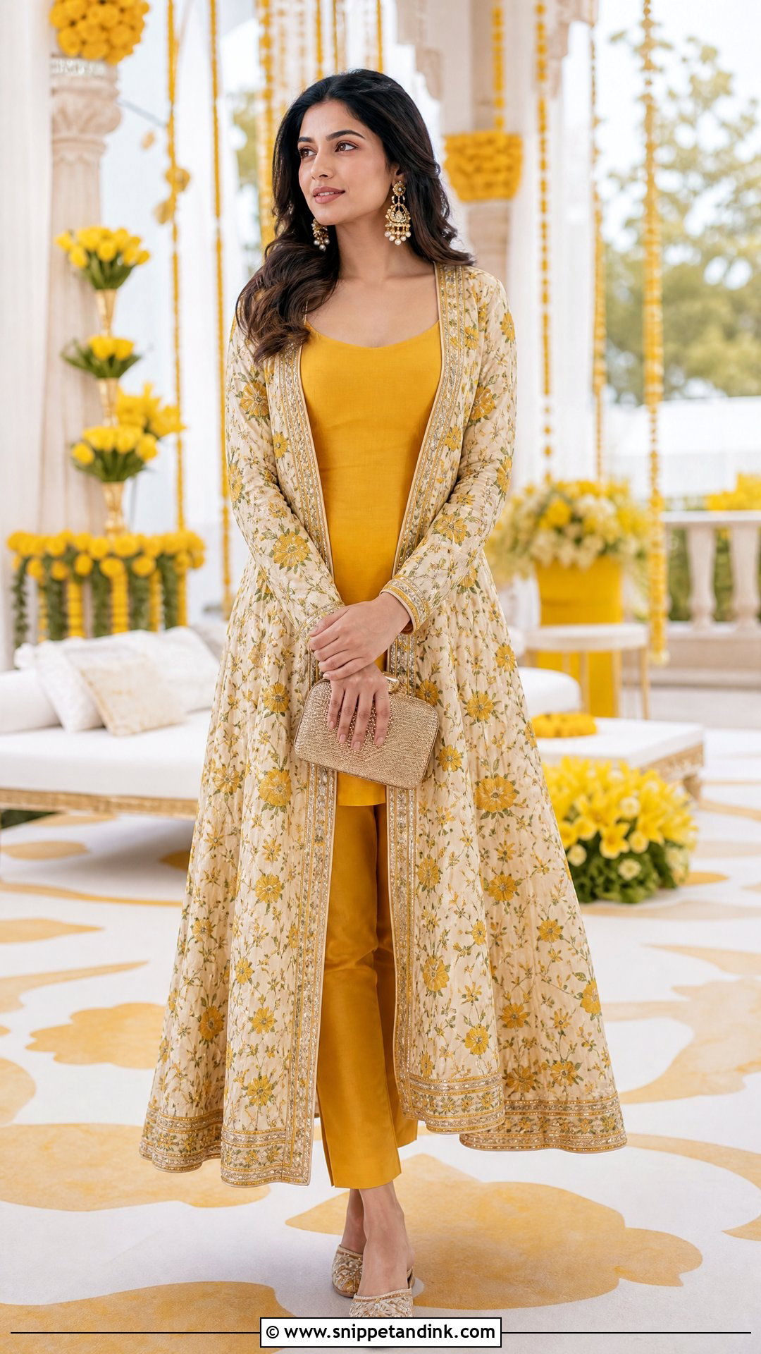 Anarkali Jacket Trouser Haldi Outfit - Snippet and Ink - 20 Haldi Indowestern Outfit Ideas