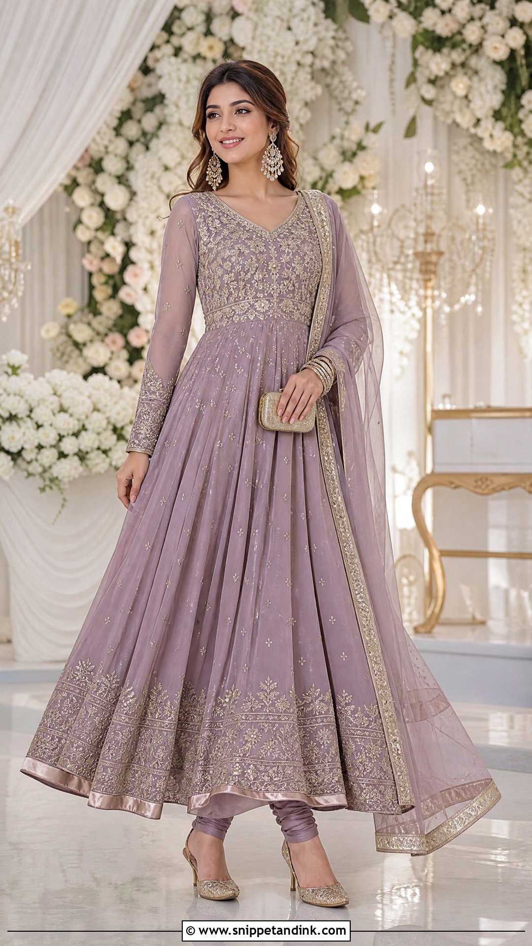 Anarkali Kurta Set With Churidar - Snippet and Ink - 25 Kurta Set for Wedding Ideas