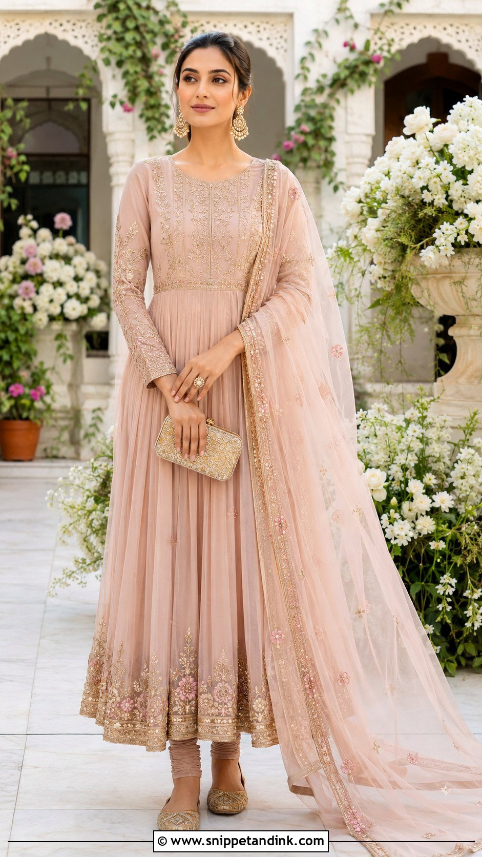 Anarkali Kurta With Churidar - Snippet and Ink - 20 Kurta Wedding Ideas