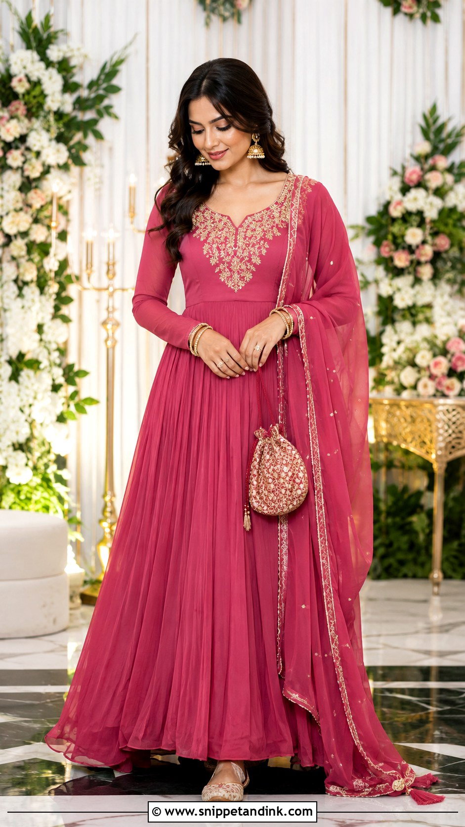 Anarkali Long Gown With Dupatta - Snippet and Ink - 20 Long Gown with Dupatta Ideas