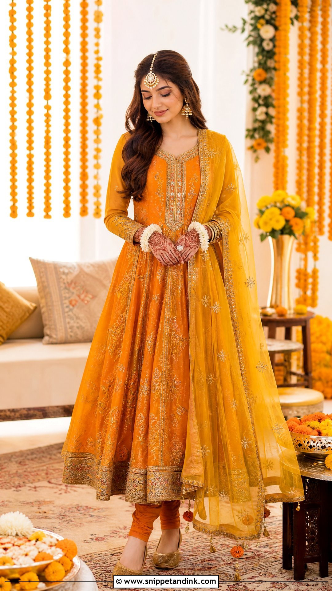 Anarkali Mehndi Dress For Bride - Snippet and Ink - 25 Mehndi Dress for Bride Pakistani Bridal Ideas