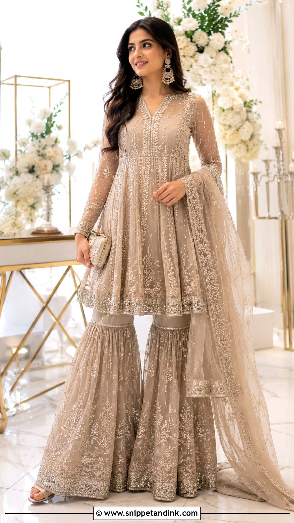 Anarkali Sharara Outfit - Snippet and Ink - 25 Wedding Sharara Ideas