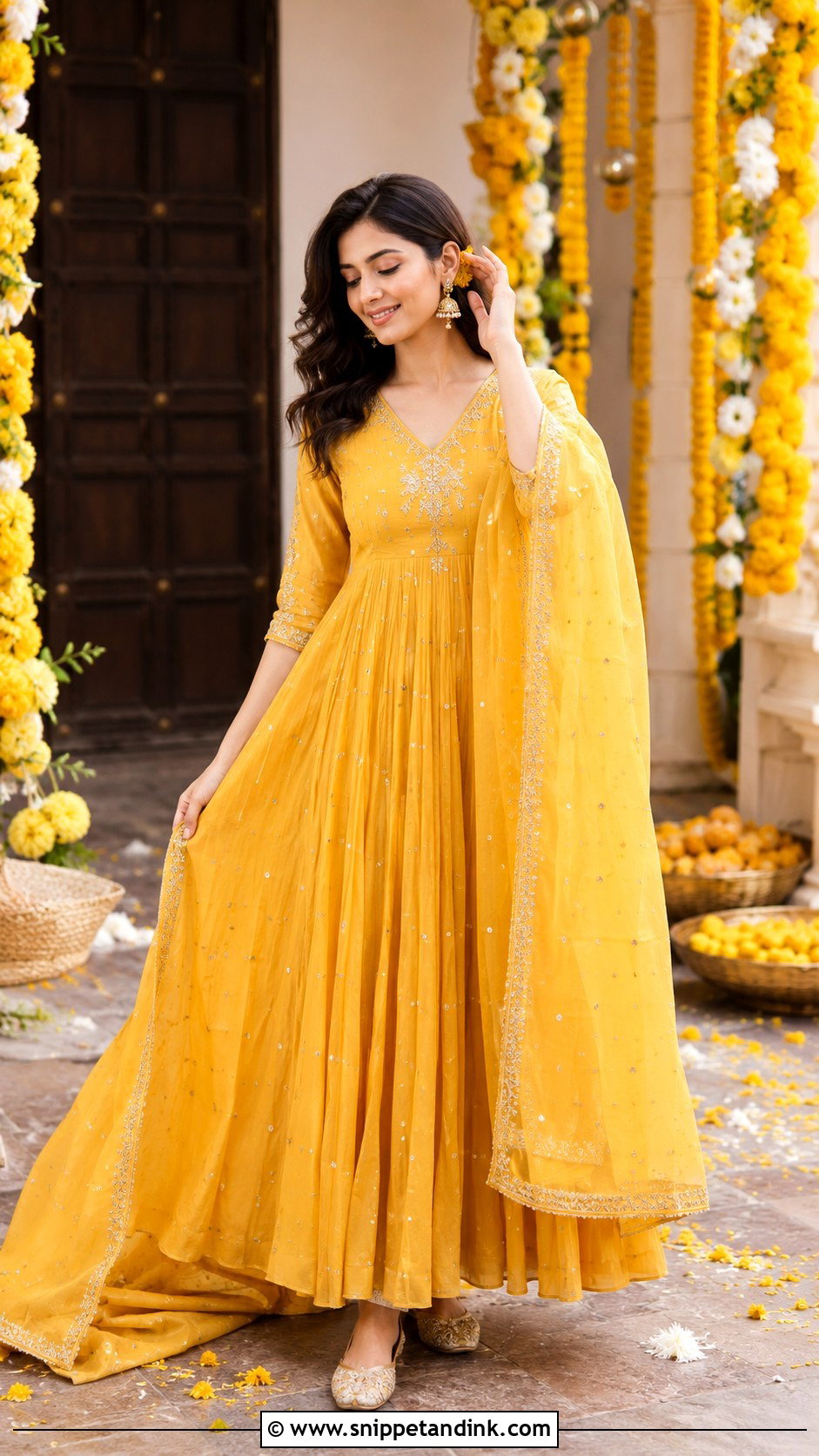 Anarkali Suit For Haldi Function - Snippet and Ink - 30 Haldi Function Outfit Ideas