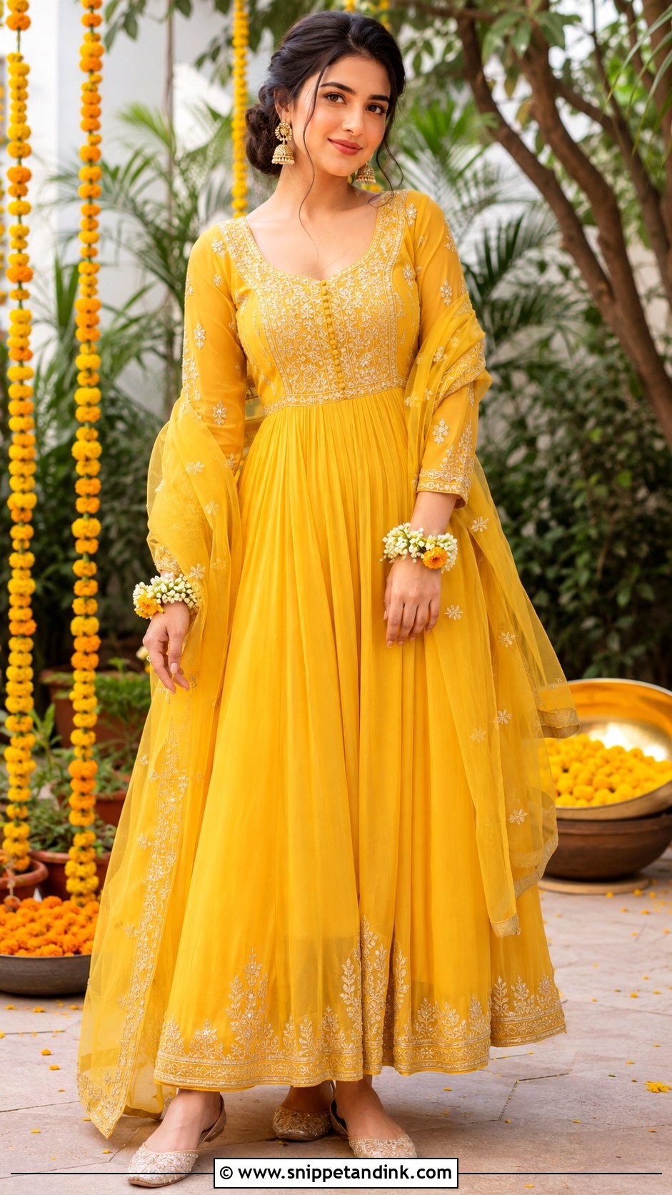 Anarkali Suit For Haldi - Snippet and Ink - 25 Indian Haldi Outfit Ideas